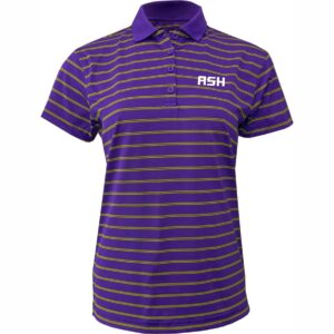 Ladies Gold Striped Spirit Polo