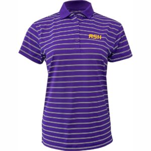 Ladies White Striped Spirit Polo