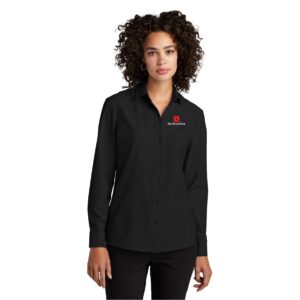 Ladies Long Sleeve Stretch Woven Shirt