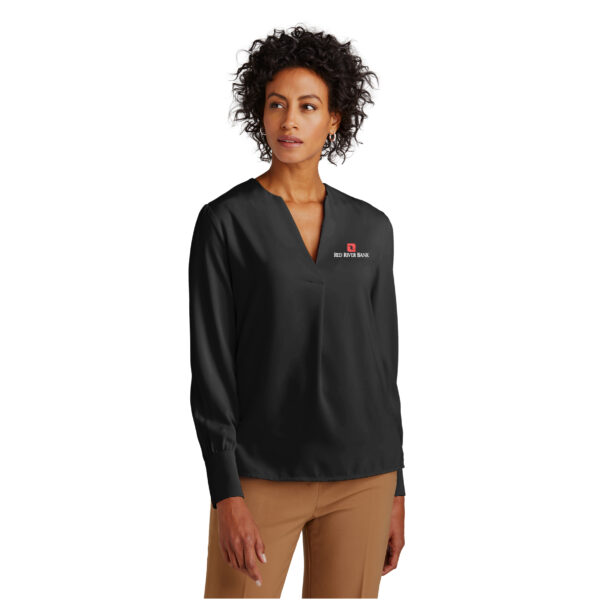 Ladies Open-Neck Satin Blouse - Image 4
