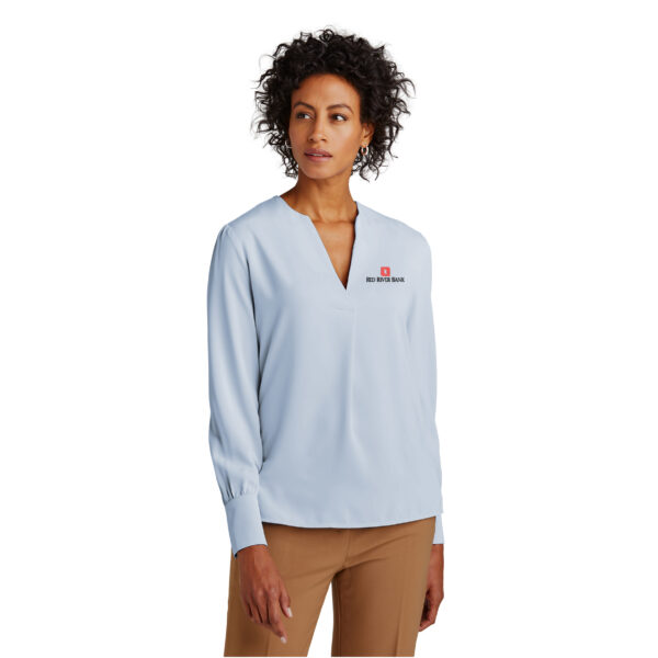 Ladies Open-Neck Satin Blouse - Image 3