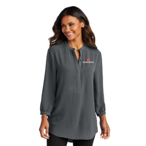 Ladies 3/4-Sleeve Textured Crepe Tunic
