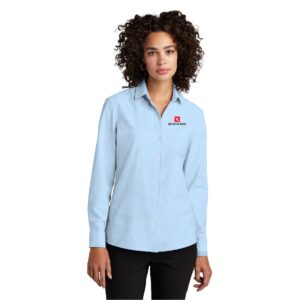 Ladies Long-Sleeve Stretch Woven Shirt